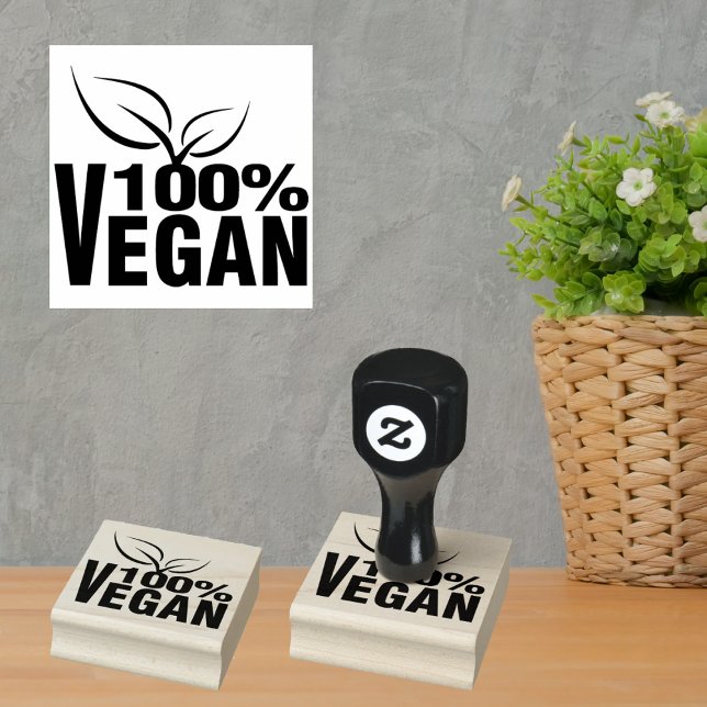 100 % Vegan, einfach Gummistempel (Von Creator hochgeladen)