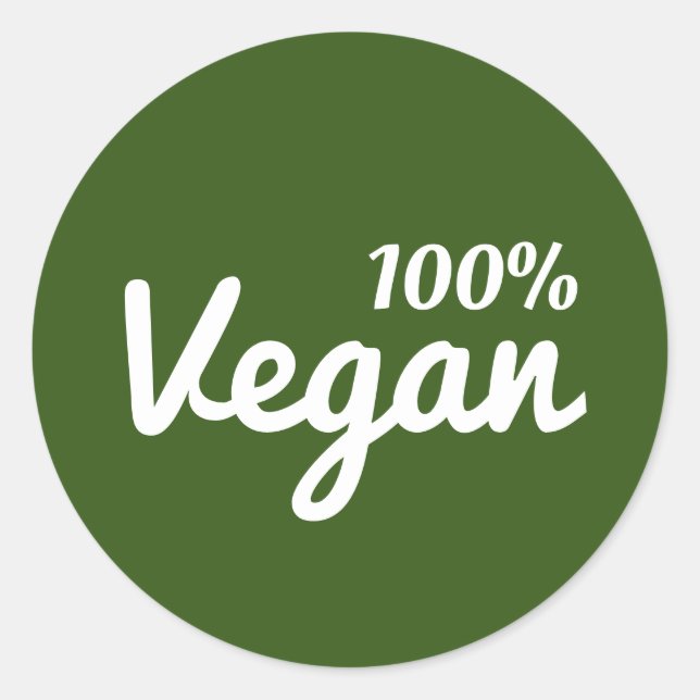 100% Vegan Green Stickers (Vorderseite)