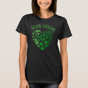 100 Vegan grünes Herz coole Früchte Gemüse Herz Te T-Shirt