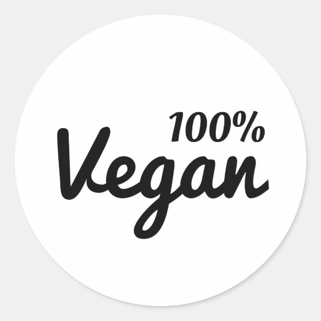 100% Vegan Oval Stickers (Devant)