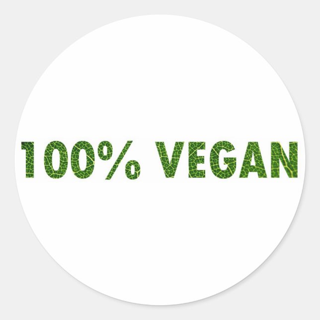 100 % Vegan Runder Aufkleber (Vorderseite)