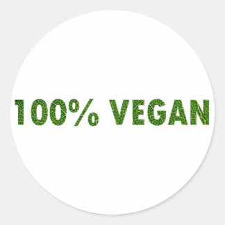 100 % Vegan Runder Aufkleber