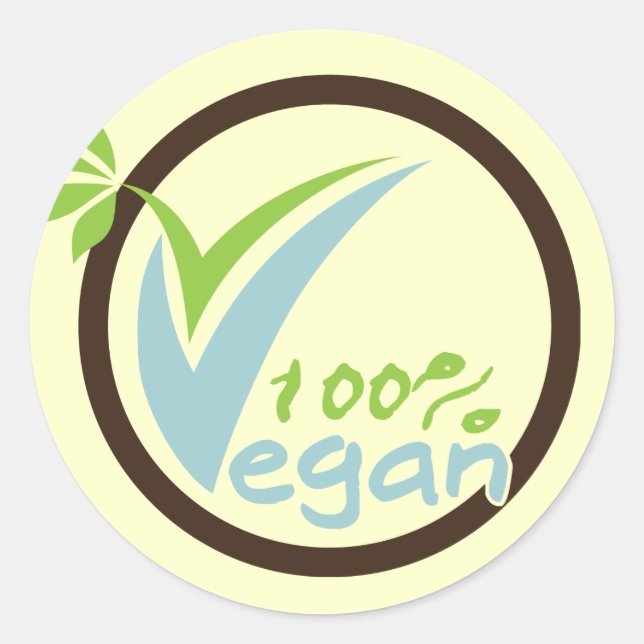 100 % Vegane Aufkleber (Vorderseite)