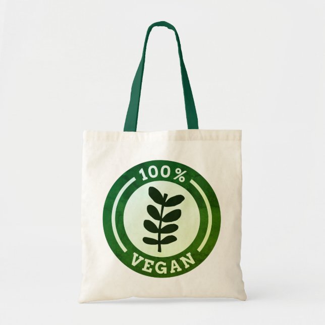 100 % Vegane ethische Art Leben Nachhaltig Tragetasche (Vorne)