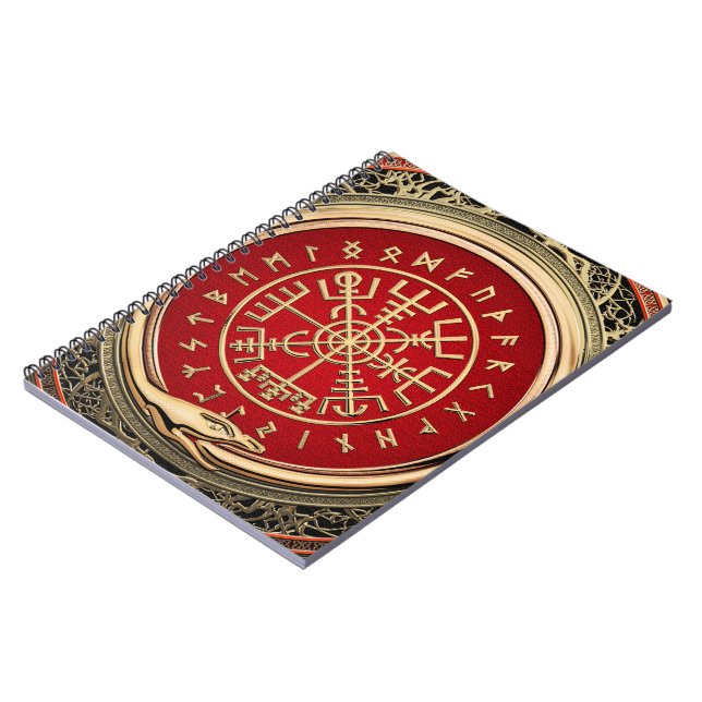 [100] Vegvisir - Viking Gold Magic Runic Compass Notizblock (Linke Seite)