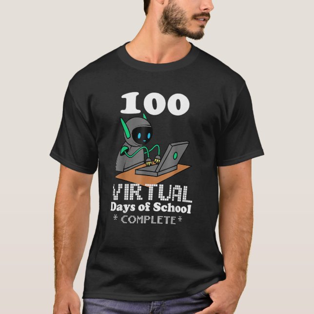 100 Virtual Days Of School Remote Learning Elearni T-Shirt (Vorderseite)