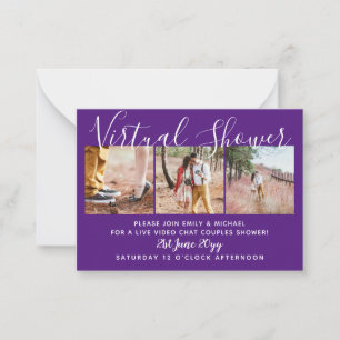 100 Virtual Shower FOTO Hochzeit Live Chat Budget Hinweiskarte
