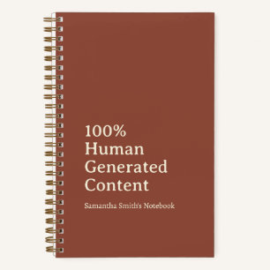 100% vom Menschen erzeugte Inhalte Personalisiert Notizbuch