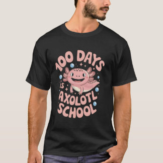 100 von Schule Axolotl Lehrer Schüler Kinder Zurüc T-Shirt