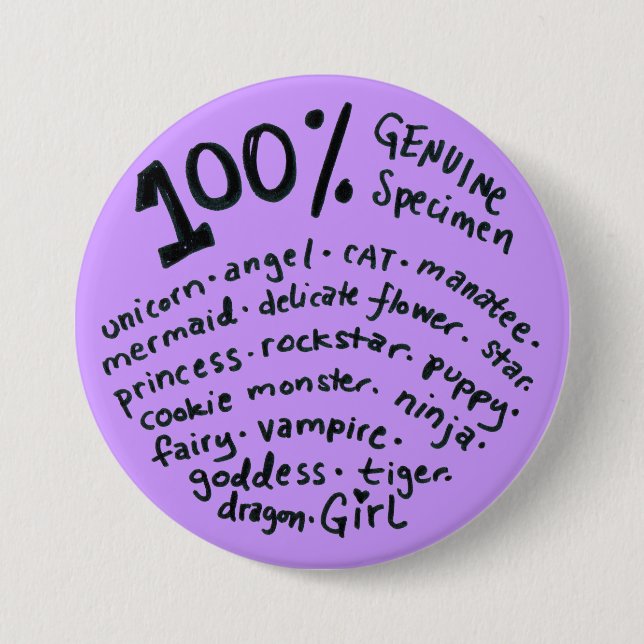 100 % wahre Girl-Taste Button (Vorderseite)