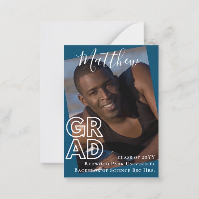 100 x Faire-part de graduation BUDGET PHOTO Modern (Devant)