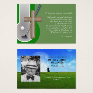 100 x GOLF Memorial Prayer Card Foto und Verse