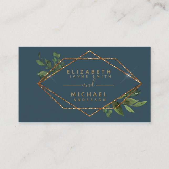 100 x Greenery Gold Wedding Enclosure Details Card Visitenkarte (Vorderseite)