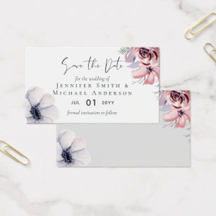 100 x Marine Coral bleu Script floral Enregistrer