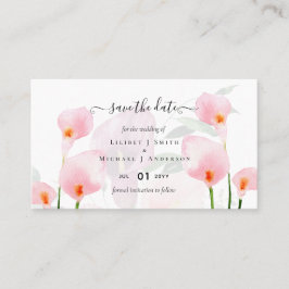 100 x MINI Calla Lily Wedding Rett Date QR Code Visitenkarte