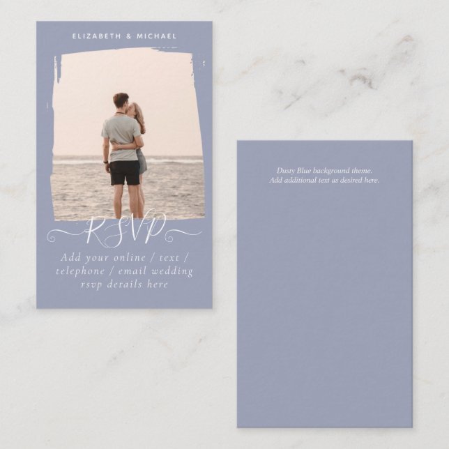 100 x Minimalistisches FOTO - RSVP-Details online Visitenkarte (Vorne/Hinten)