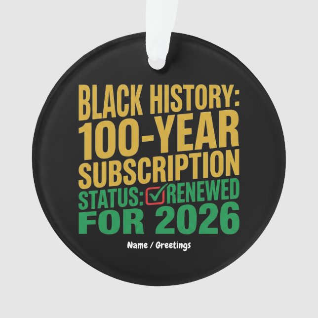 100-Year Black History Subscription Status Renewed (devant)