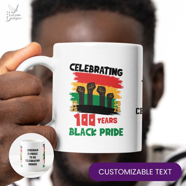 100 Years Souvenir Centennial Black History Month Kaffeetasse (Colorful BLACK HISTORY MONTH CENTENNIAL souvenir mug celebrating 100 years of Black pride/exellence)