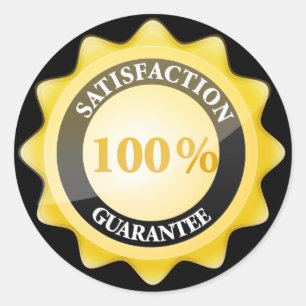 100% Zufriedenheitsgarantie Runder Aufkleber