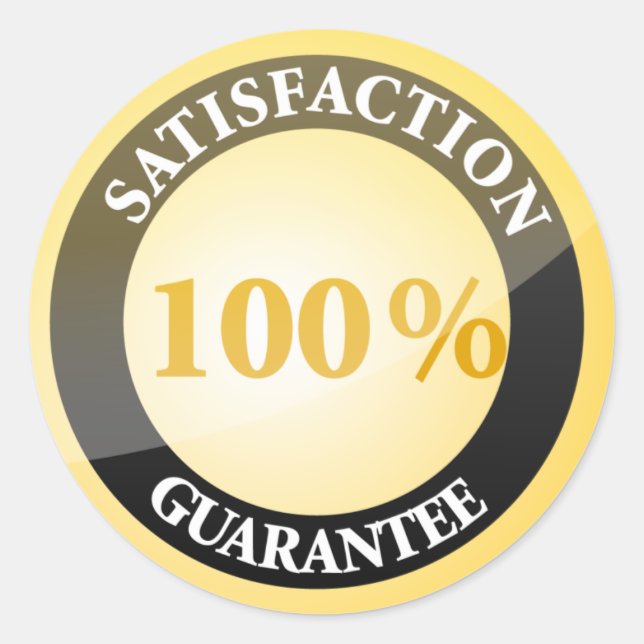 100% Zufriedenheitsgarantie Runder Aufkleber (Vorderseite)