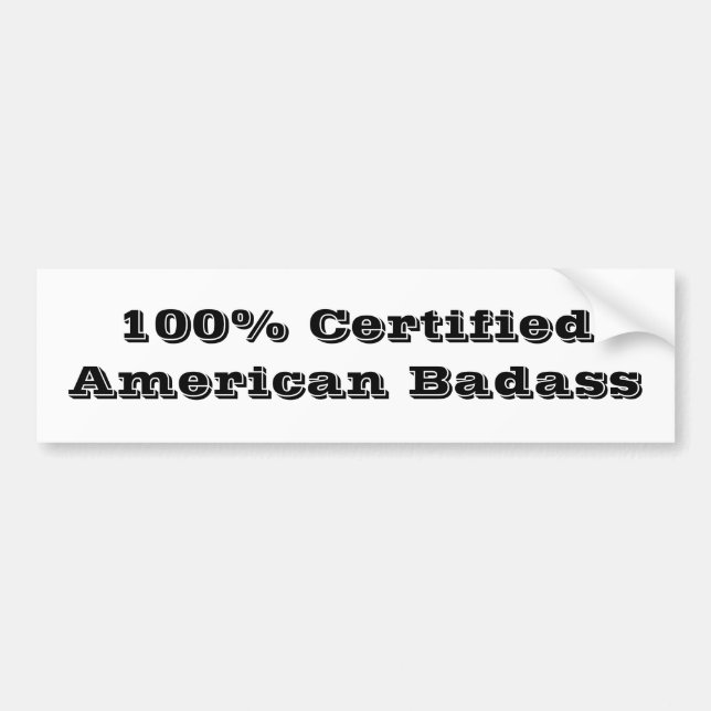 100% zugelassener Amerikaner Badass Autoaufkleber (Vorne)
