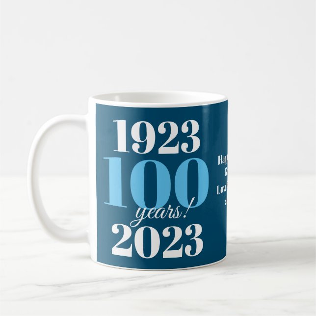 100e anniversaire Date spéciale Café Mug (Gauche)