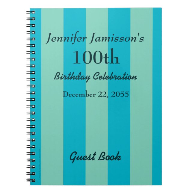 100e Anniversaire de la fête Livre d'invités Bleu/ (Devant)