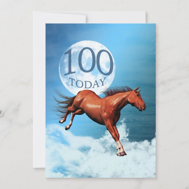 100e anniversaire Esprit cheval invitation (Devant)