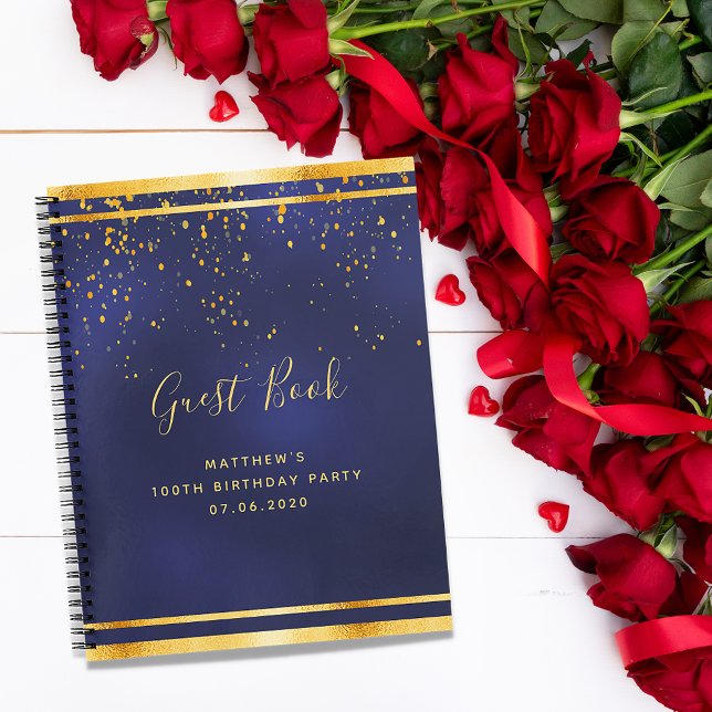 100e anniversaire fête 100 livre d'or bleu foncé (Créateur téléchargé)