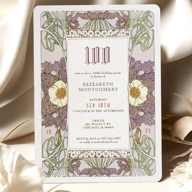 100e anniversaire Invitation Art Nouveau par Mucha (Créateur téléchargé)