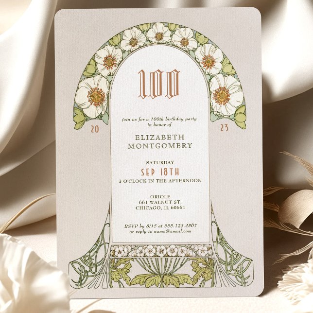 100e anniversaire Invitation Art Nouveau par Mucha (Créateur téléchargé)