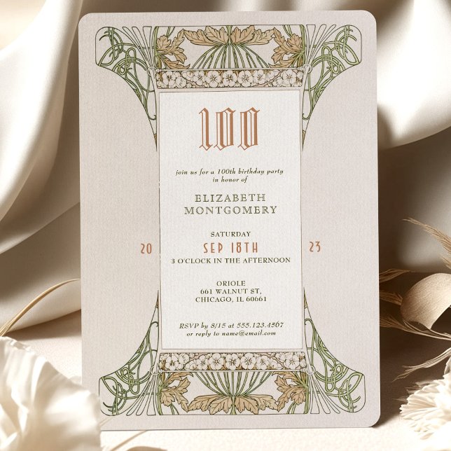 100e anniversaire Invitation Art Nouveau par Mucha (Créateur téléchargé)