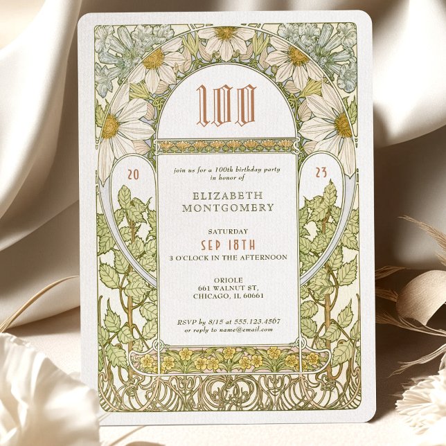 100e anniversaire Invitation Art Nouveau par Mucha (Créateur téléchargé)