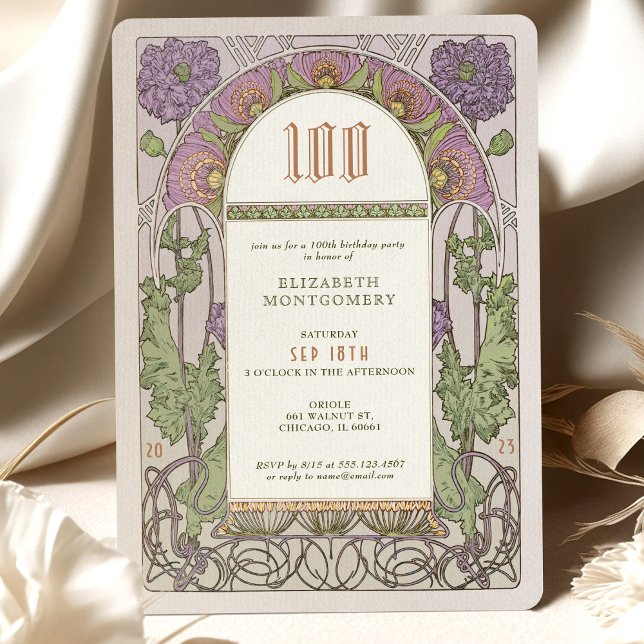 100e anniversaire Invitation Art Nouveau par Mucha (Créateur téléchargé)