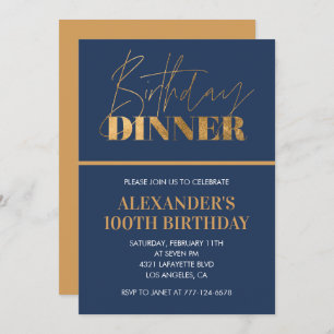 100e anniversaire invitation Dinner Gold Marine