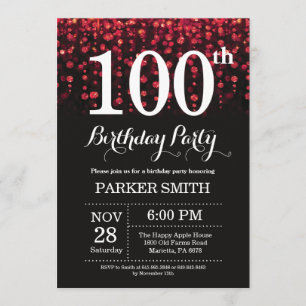 100e anniversaire Invitation Parties scintillant r