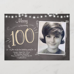100e anniversaire Invitation Vintage Cent annivers