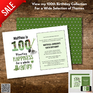 100e anniversaire Invitations Garden Party Hommes 
