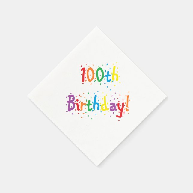 "100e anniversaire !" Serviettes en Papier (Coin)