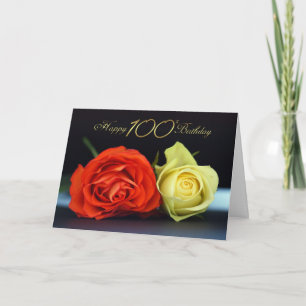 100e Carte Anniversaire Avec Roses Orange Et Crème