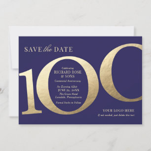 100e entreprise Enregistrer la date Invitation