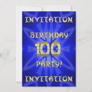 100e invitation de fête d'anniversaire