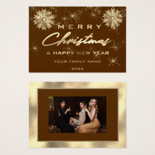 100Frohe Weihnachten Glück Neujahr Gold Foto Brown