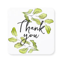 100Stk. Vielen Dank Karten mit Aquarellblättern