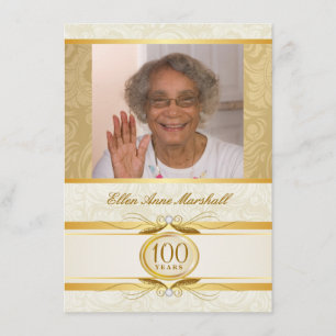 100th anniversaire - invitation de photo de