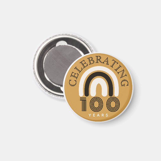 100th Anniversary Modern Design Magnet (Vorderseite/Rückseite)
