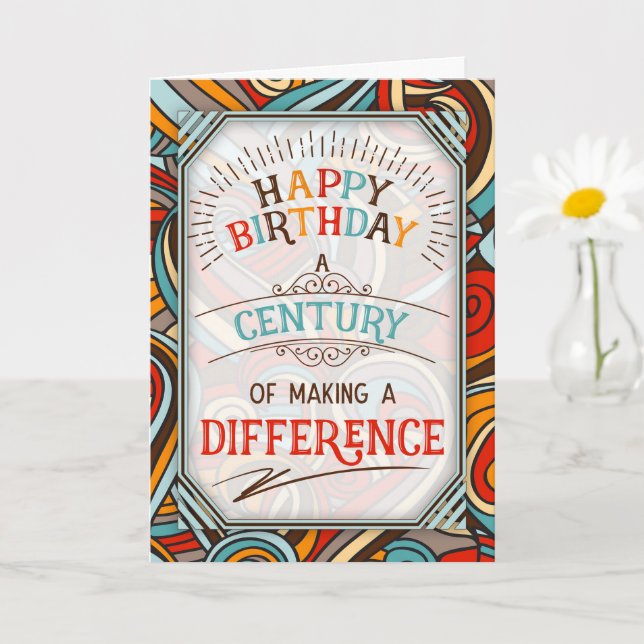 100th Birthday A Century of Making a Difference Karte (Kleine Pflanze)