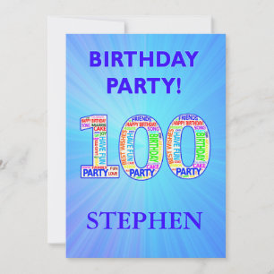 100th Birthday Party Invitation Ajouter un nom
