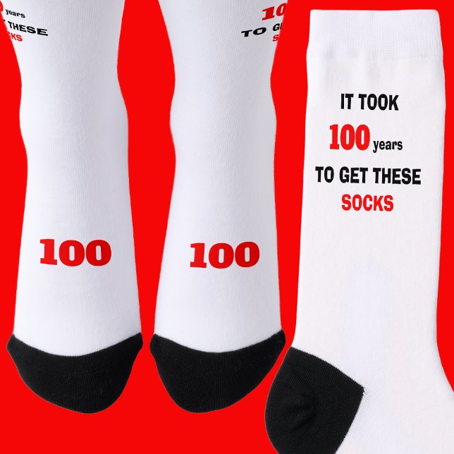 100th Birthday Socks Men Funny Socken (Von Creator hochgeladen)