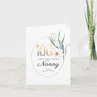100th Carte d'anniversaire florale de